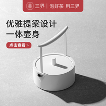 Sanjie tea set West pot tea stove set kettle Stainless steel tea pot Household tea kettle Mini pot