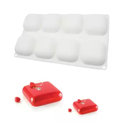 French dessert baking white silicone mousse mold Italy 8 with stone small square cake baking mold