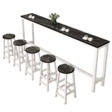 Заблокирован стеной, столом, домашним балконом, столом для чая с молоком и стулом комбинированного коммерческого длинного стола с высоким содержанием ноги с узким столом.