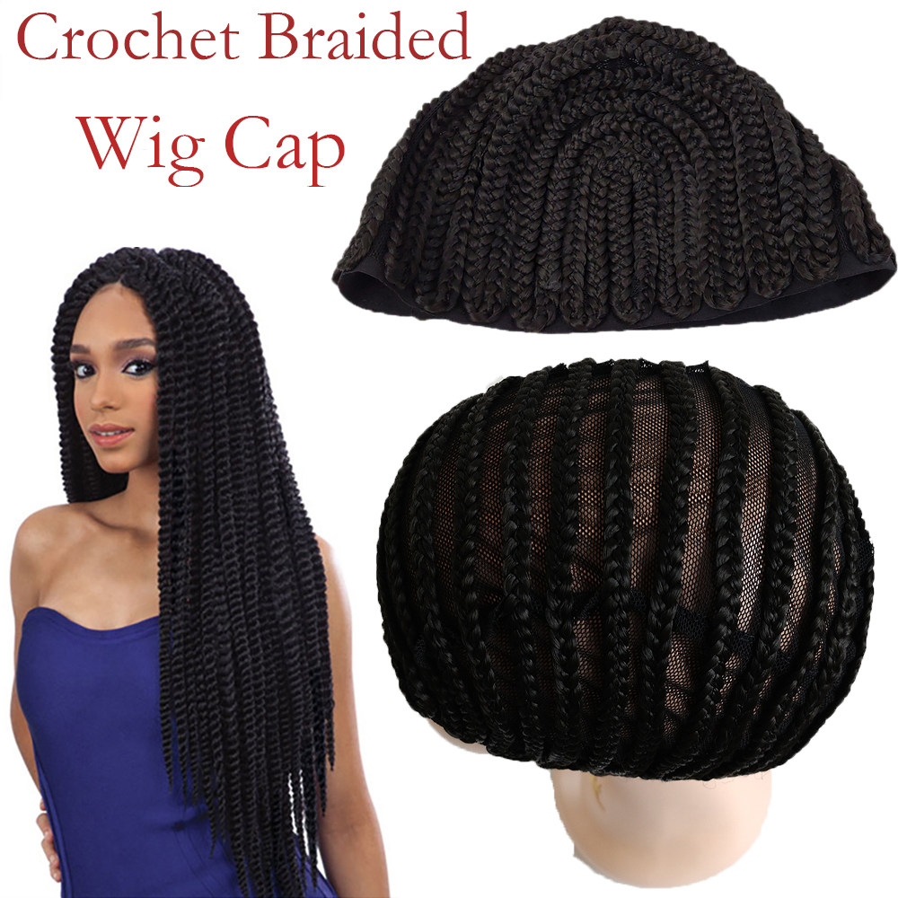 wig cap Crochet Braided Cornrows Wig Hook Braid Wig Lace Elastic Mesh Cap
