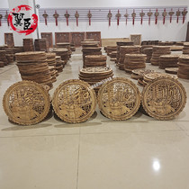 Round home and Fushun character Xuanguan Living room Chinese Hung Painting Adornment Fragrant Camphor Wood Dongyang Wood Carved Wall Pendant