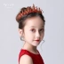 Trẻ em Vương miện Mũ đỏ Cô gái tóc Phụ kiện Công chúa Crystal Crown Hoa Cô gái Băng Lãng mạn Sinh nhật Hosting Hiệu suất cài tóc cô dâu Phụ kiện tóc