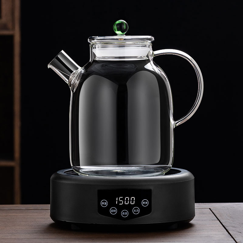 Thickened All-Glass Kettle, Large-Capacity Health Pot, Electric Ceramic Stove, Household Tea Set, Scented Tea Brewing Kettle, Tea Set