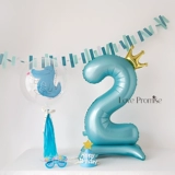 Синяя детская цифровая мультяшная словарная карточка для мальчиков, воздушный шар, 5 лет