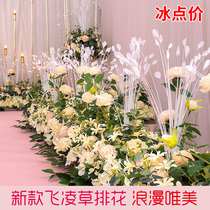New wedding Forest Flower Art arch window triangle flower wall wedding stage Welcome Area background decoration flower