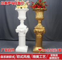 2018 New Wedding golden Roman column road lead European Roman resin flower pot road lead wedding table props