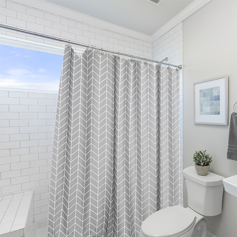 Magnetic Bath Curtain Suit Waterproof Bathroom Hung Curtain Makeup Room Bath Curtain Partition Window Arched LU Stem Grey Bath thickened