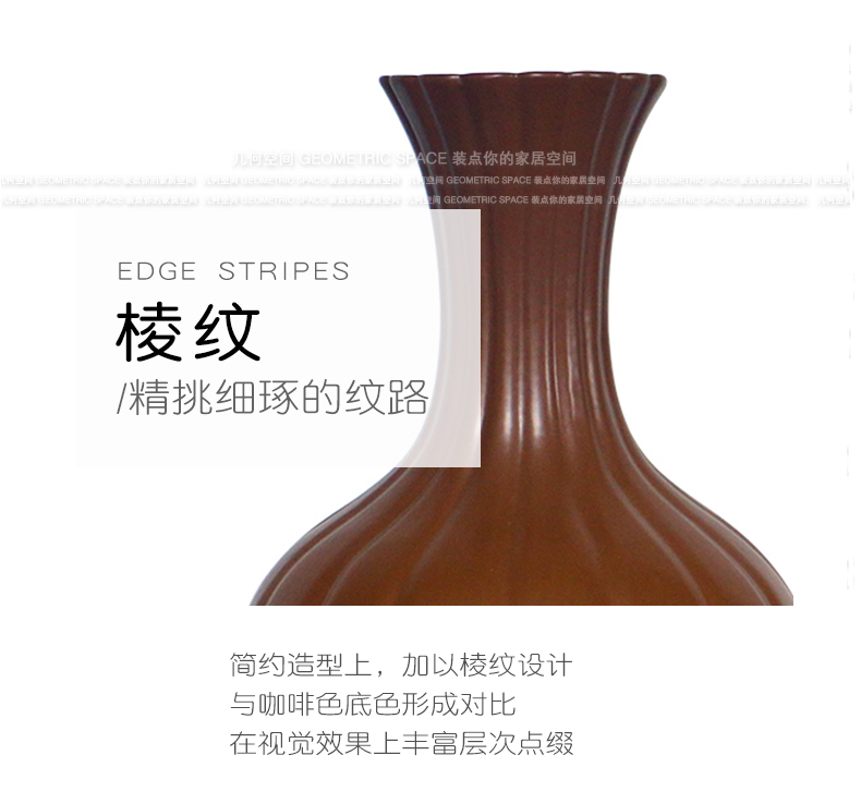 New Chinese style coffee ribbed carved porcelain vase household porch TV cabinet table decorations flower arranging furnishing articles