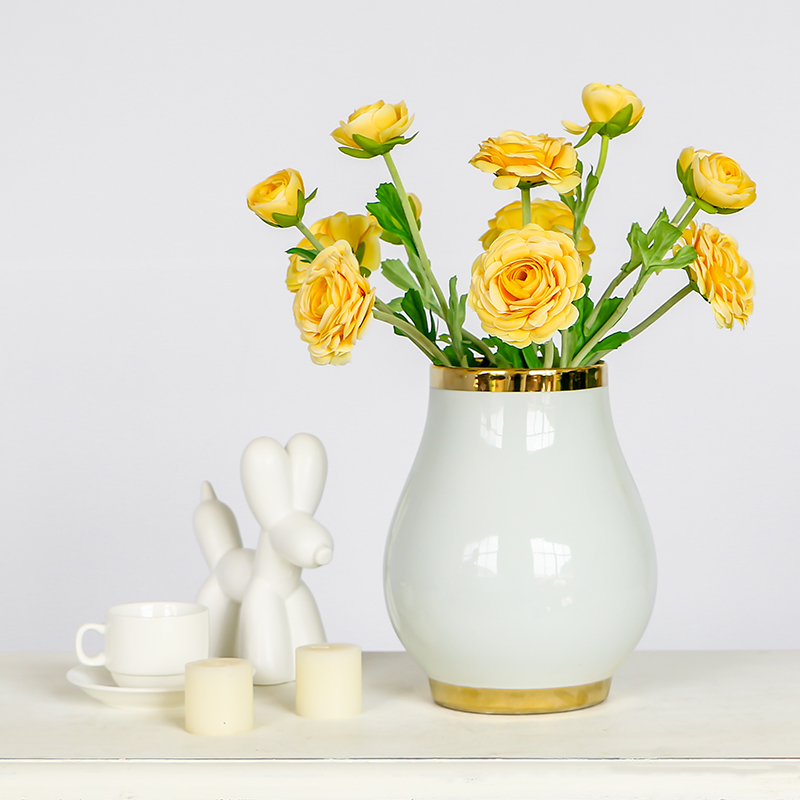 Contracted light European - style key-2 luxury white ceramic vases, flower arrangement of I sitting room decorate up phnom penh table home furnishing articles