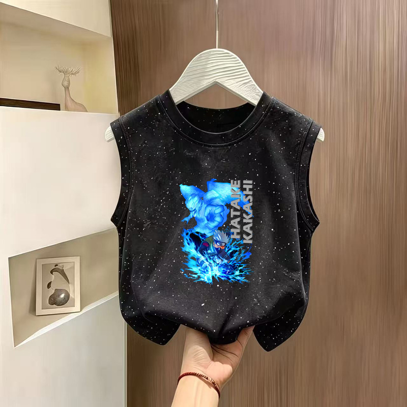 Naruto Children's Cartoon Rhinestone Sleeveless Vest 2026 Summer Loose Casual Versatile Outerwear Tank Top Naruto Children's Cartoon Rhinestone Sleeveless Vest 2026 Summer Loose Casual Versatile Outerwear Tank Top