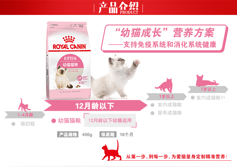 Thức ăn cho mèo hoàng gia K36 thức ăn cho mèo 0,4kg * 4 tiết sữa Tiếng Anh ngắn thức ăn cho mèo ngắn vỗ béo mèo chính thức ăn tự nhiên - Cat Staples hạt cuncun cho mèo