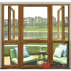 Дерево-алюминиевые окна 别墅花园铝包木阳光房实木门窗密封隔音窗断桥铝封阳台窗纱一体窗