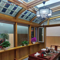 Beijing aluminum-coated wood door and window soundproof floor window yarn integrated insulated window seal balcony terrace floor window customization