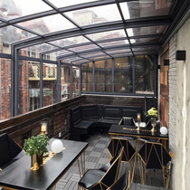 Guangdong brand mobile telescopic Yangguang room intelligent electric folding broken bridge aluminum alloy door and window glass platform terrace