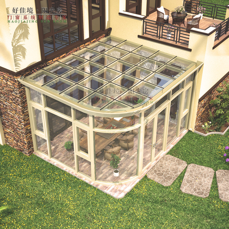 Eurostyle Aluminum Alloy System Greenhouse Broken Bridge Aluminum Doors And Windows Seal Balcony Terrace Villa Glass Outdoor Garden Tianjing