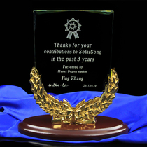  Crystal trophy custom medal custom veterans memorial creative crystal authorization card file agent card lettering design