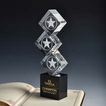 Five-pointed star trophy custom crystal trophy Medal production creative award commemorative competition trophy custom