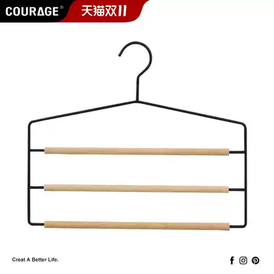 Carriqi multi-layer storage trouser rack hanging pants special hanger household wardrobe storage artifact multifunctional pole hanger