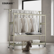 Clotheshorse Floor Indoor Outdoor Clotheshorse Balcony Outdoor Removable Aluminum Alloy Thickened Plus Coarse Domestic Double Pole