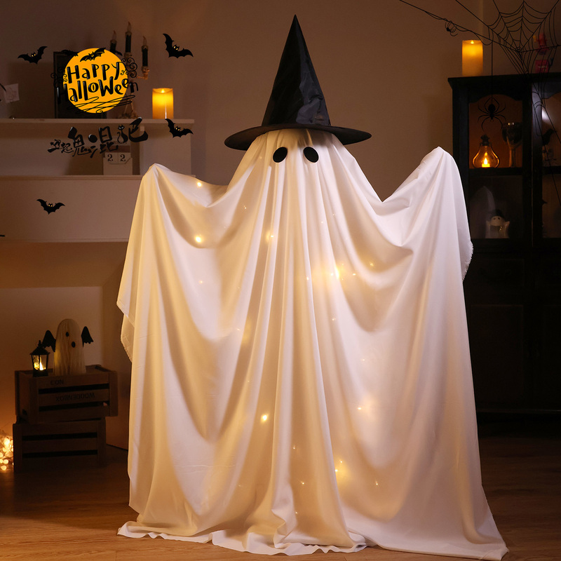 Halloween Night Decorations, Glowing Ghost Lights, Bar Entrance Atmosphere Setup, Store Photo Props Halloween Night Decorations, Glowing Ghost Lights, Bar Entrance Atmosphere Setup, Store Photo Props