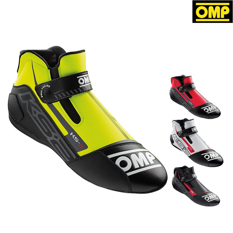 Original OMP KS-2 kart racing shoes no laces Velcro design kart shoes