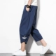 Mùa hè phong cách Trung Quốc quần nam vải lanh lỏng quần Tang phù hợp với quần harem chất béo kích thước lớn cotton lanh củ cải quần harem - Quần Harem quần thể thao
