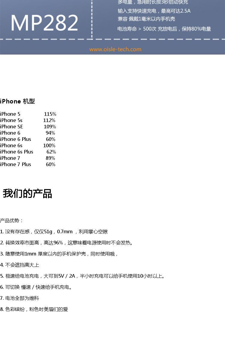 Phổ kẹp pin OISLE của Apple iPhone5 / 6s / 7p / 8 / x mỏng xách tay điện thoại di động sạc kho báu - Ngân hàng điện thoại di động sạc dự phòng trong suốt