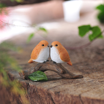 Pastoral resin simulation bird ornaments creative cute flower pots Microscopic garden desktop decorations personality