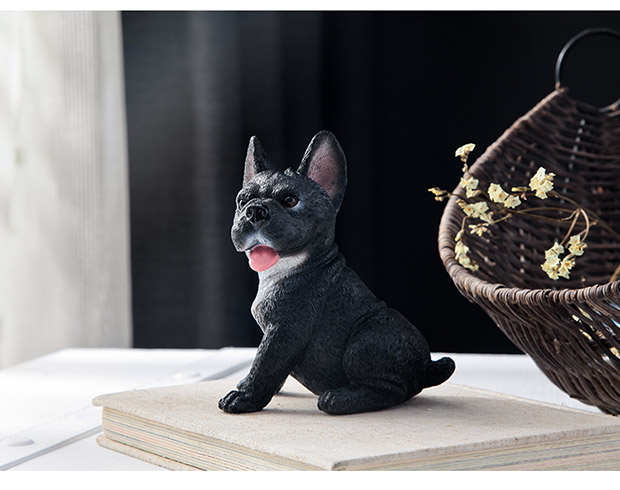 Bulldog Mô phỏng Chó con Chó trang trí Sáng tạo Dễ thương Động vật Phòng khách Trang trí Máy tính để bàn Pet Cửa hàng Trang trí trang trí sân thượng