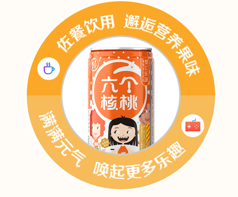 六个核桃 智汇乐源核桃乳 哈密瓜味 180ml*24罐 图5