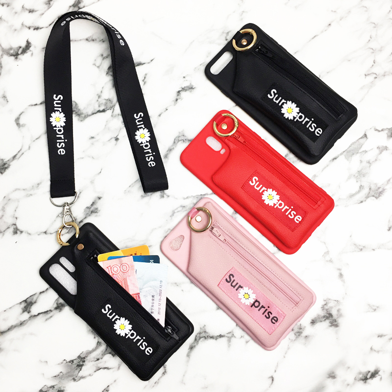 Small Daisy Zero Wallet Apple 14 13 Mobile phone shell hanging rope iPhone12 11 xmax 7P 6s Soft 8plus 