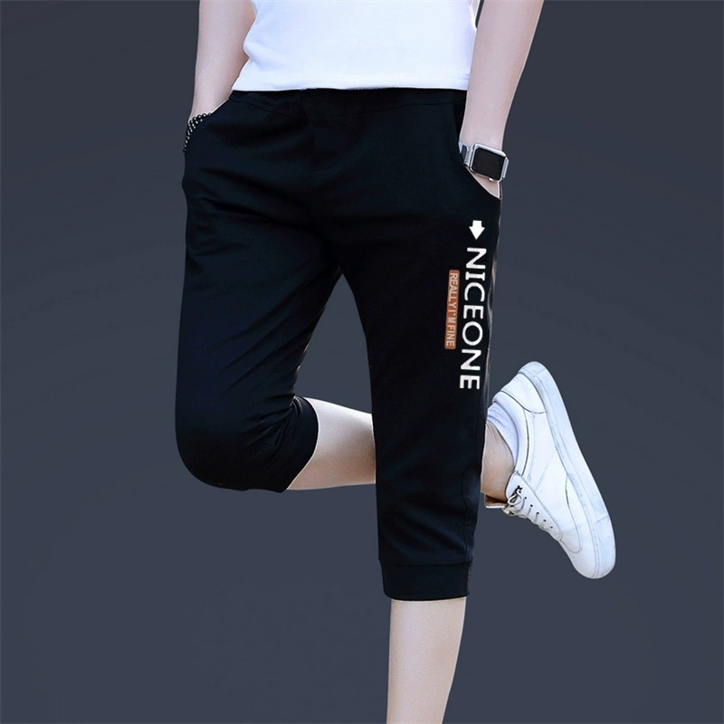 Quần cắt cạp quần thể thao nam hợp mốt quần short kín mít quần lửng nam giữa mùa hè mỏng bé trai quần 7 điểm giản dị - Quần short