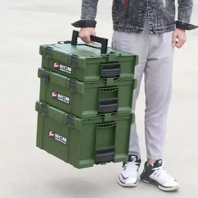 Wolf hardware toolbox plastic thick stacked suitcase electrician Carpenter decoration electric drill storage box car