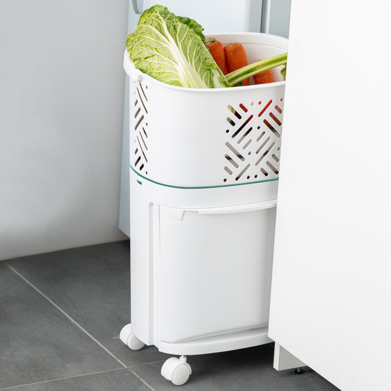 [New Product Special] Basket + Lower Layer (Green)kitchen Shelf classification Storage Dirty clothes basket originality multi-function combination Dirty clothes basket Northern Europe TOILET Household cabinet