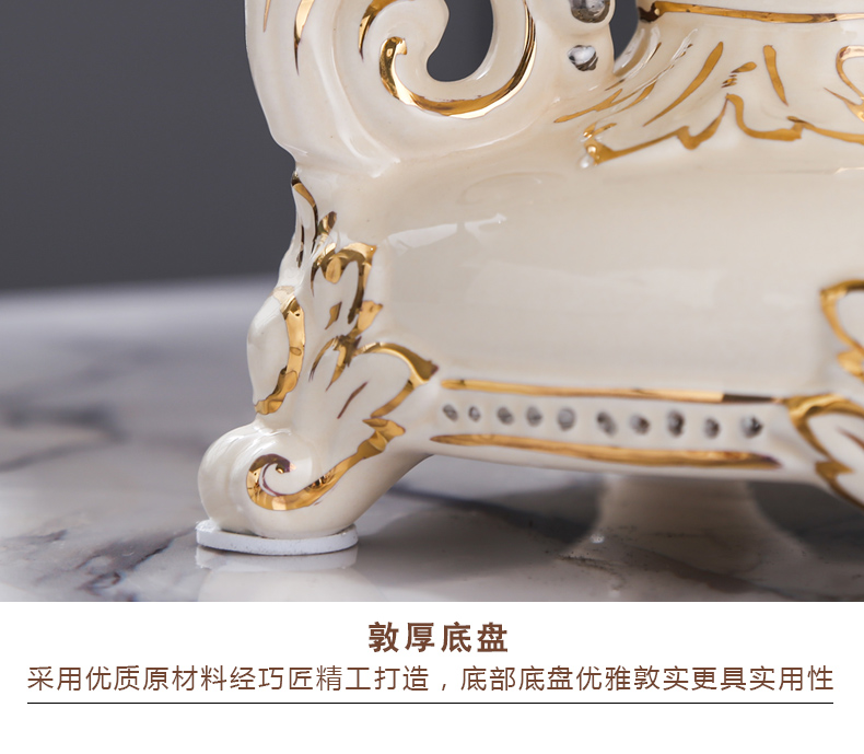 Fort SAN road new royal blue name plum European ceramic bowl sitting room adornment is placed large European ceramic fruit bowl