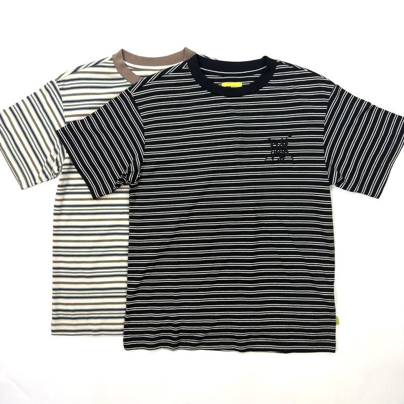 Foreign Trade Men's Summer Striped Short-Sleeved Shirt, Skin-Friendly, Stretchy and Comfortable