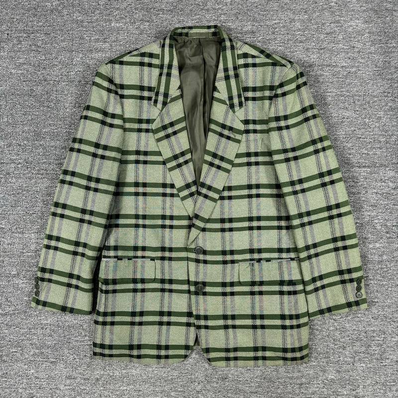 Retro Wool Suit Men's and Women's Casual Green Suit Jacket Retro Wool Suit Men's and Women's Casual Green Suit Jacket