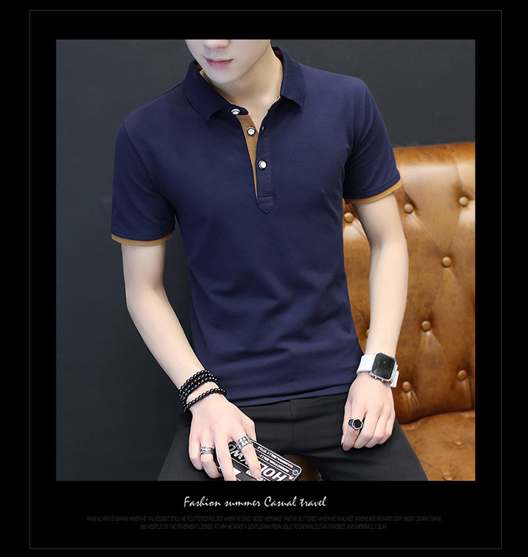 Fugui Bird Mùa Hè POLO Áo Sơ Mi Ngắn Tay Áo T-Shirt Slim thanh niên Ngắn Tay Áo T-Shirt Nam Kích Thước Lớn Nửa Tay Áo Quần Áo của Nam Giới mặc