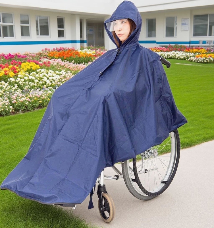 Factory Direct Supply Wheelchair Raincoat for Disabled People, Rainproof, Windproof, Reflective, Safe, Widened and Thickened Poncho Raincoat