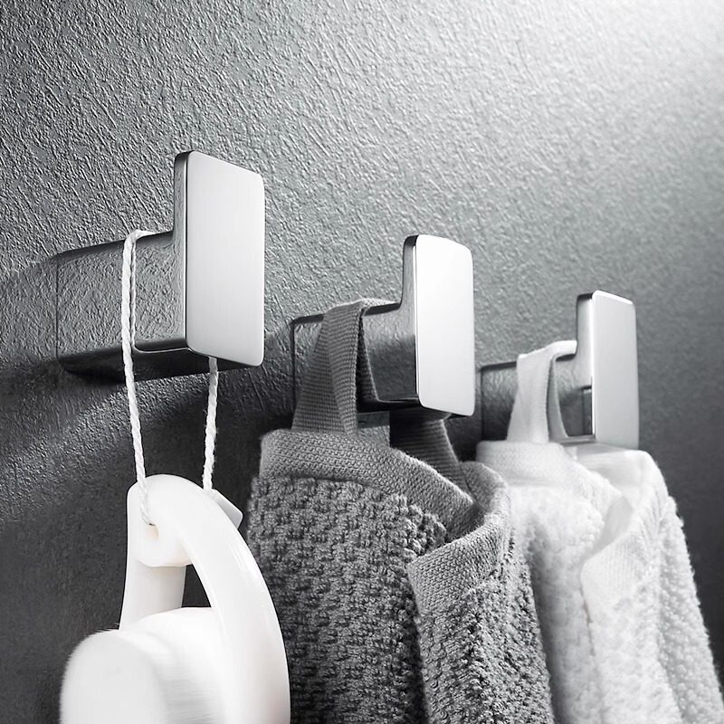 Bathroom All-Copper Hook Single Engineering Chrome-Plated Towel Hook Punch-Free Solid Bathroom Hotel High-End Coat Hook