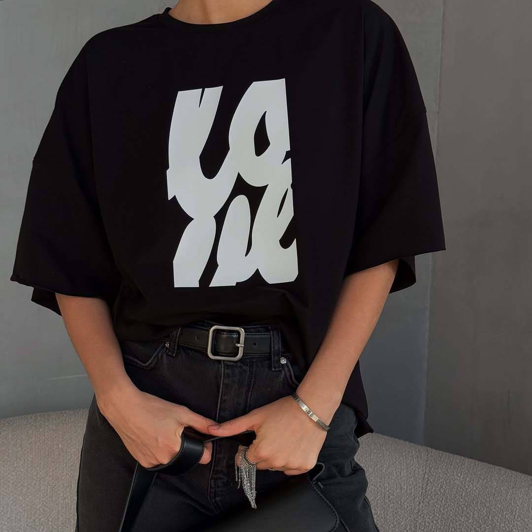2025新款女装时尚字母印花短袖T恤女纯棉宽松百搭休闲半袖女夏