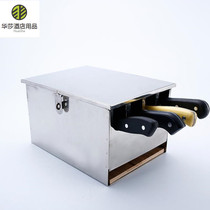 Household stainless steel thickened knife box with cover knife holder multi-grid multi-function tool storage box kitchen tool storage box rack