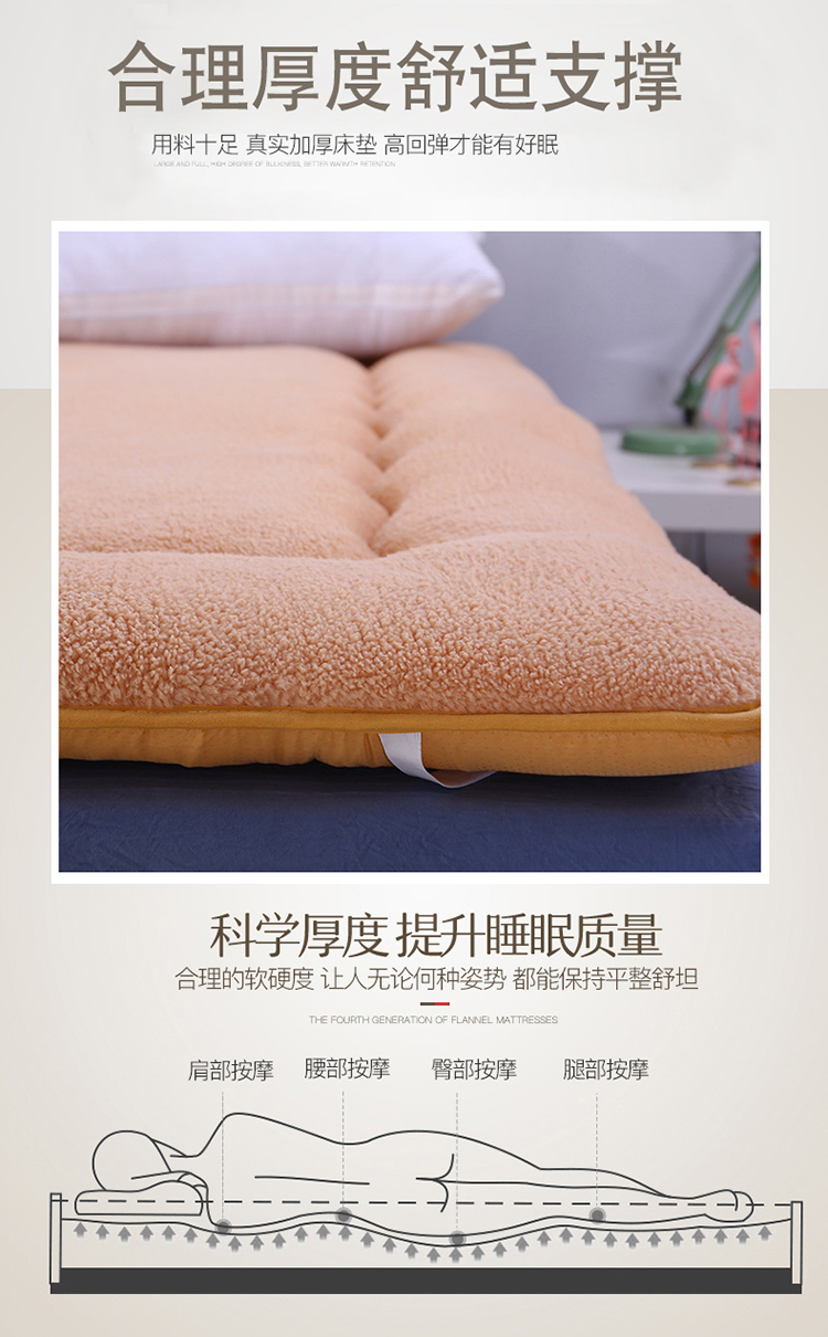 Nệm làm dày chiếu nệm 1,8m giường bọ cạp 1,5m đôi ký túc xá sinh viên bị đập vỡ thảm trải sàn gấp chống trượt giá đệm everon