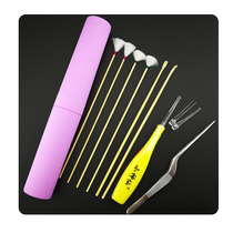 Little fairy ear picking tool Bamboo handle goose feather stick combination household ear digging tool ear digging spoon combination storage tube