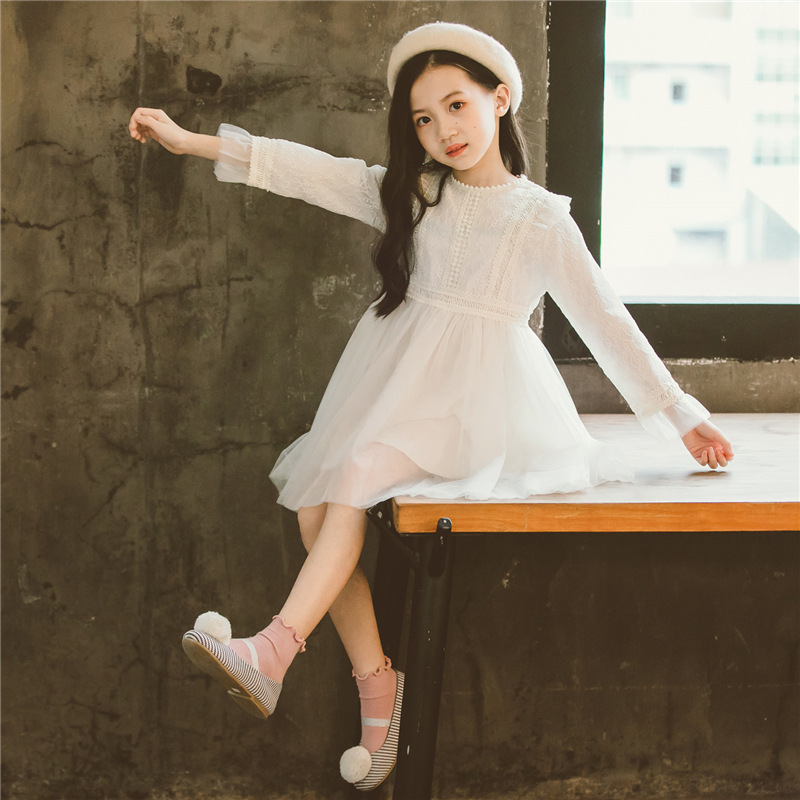 UK next sara girl's dress 2023 spring autumn new CUHK Scout skirt child princess dress-Taobao
