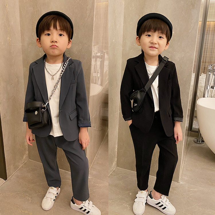 Children's casual little suit suit boy handsome Inrensey clothes boy's birthday gown to play Korean version of spring and autumn