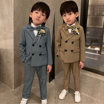 Childrens casual little suit suit boy handsome Inrensey clothes boys birthday gown to play Korean version of spring and autumn