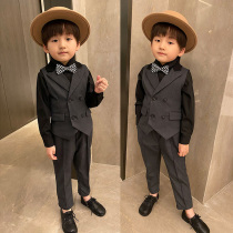 Childrens gown boys small suit waistcoat Three suit baby to perform birthday boy handsome flower boys piano suit
