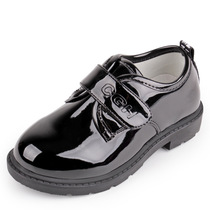 Boys black leather shoes performance shoes leather soft bottom British style small leather shoes casual childrens shoes mens performance shoes