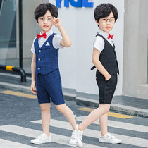 Childrens small suit suit Summer boy short sleeve gown Inron boy Piano Costume Presenter Flower Fairytale